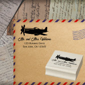 P-51 Mustang Airplane Cool Pilot Fun Aviation ラバースタンプ