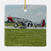 P-51 Mustang Airplane Photo Pilot Personalized  セラミックオーナメント (裏面)