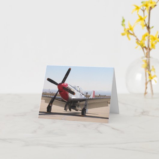 P-51 Mustang Red Tail カード (黄色い花)