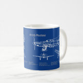 P-51Dマスタング – 飛行機の設計図AD コーヒーマグカップ (正面右)