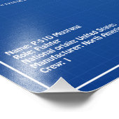 P-51Dマスタング – 飛行機の設計図AD フォトプリント            (角)