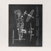 P-51Dマスタング – 飛行機の設計図PD ジグソーパズル (縦)