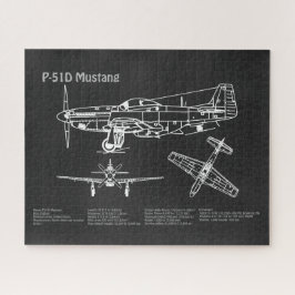 P-51Dマスタング – 飛行機の設計図PD ジグソーパズル