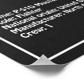 P-51Dマスタング – 飛行機の設計図PD ポスター (角)