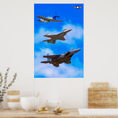 P-51D、F-16C、およびF-15E ポスター (キッチン)