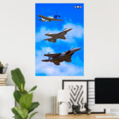 P-51D、F-16C、およびF-15E ポスター (ホームオフィス)