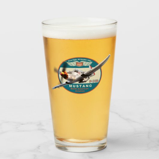 "P-51D Mustang" タンブラーグラス (ドリンク正面)