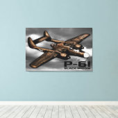 P-61ブラックウィドウ キャンバスプリント (インサイチュ (ウッドフロア))