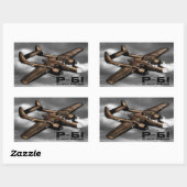 P-61ブラックウィドウ 長方形シール (シート)