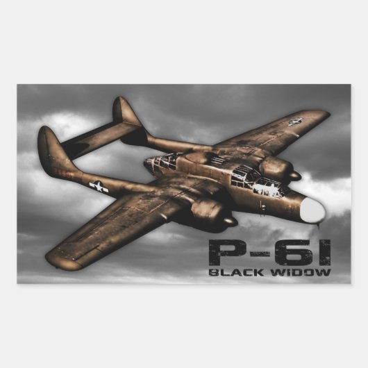 P-61ブラックウィドウ 長方形シール (正面)