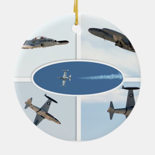 P-80射撃、 発砲スター5飛行機セット セラミックオーナメント (裏面)