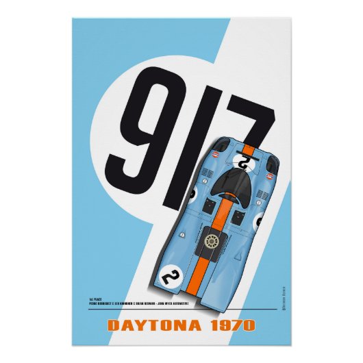 P 917 Rodriguez-Kinnunen Blue Daytona 1970 ポスター (正面)