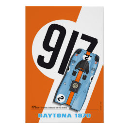 P 917 Rodriguez-Kinnunen Orange Daytona 1970 ポスター
