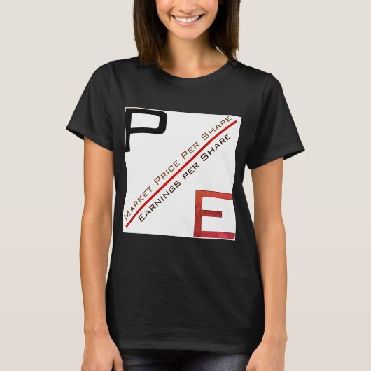 「P/E比」 Tシャツ (正面)