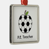 P.E. 先生のサッカーボールのAppleのオーナメント メタルオーナメント (右)