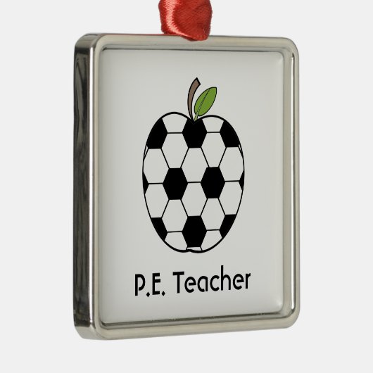 P.E. 先生のサッカーボールのAppleのオーナメント メタルオーナメント (右)