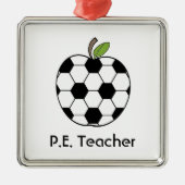 P.E. 先生のサッカーボールのAppleのオーナメント メタルオーナメント (正面)