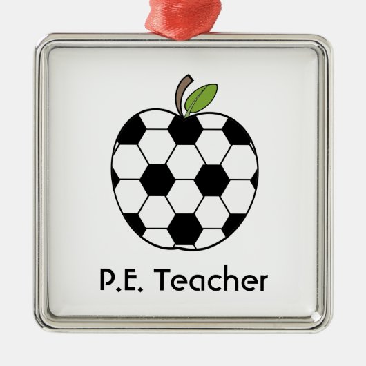 P.E. 先生のサッカーボールのAppleのオーナメント メタルオーナメント (正面)