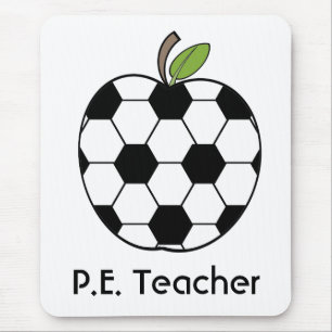 P.E. 先生のサッカーボールのAppleのマウスパッド マウスパッド