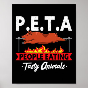 P.e.t.a.人々の食べおいしい動物Bbq Grill Smo ポスター