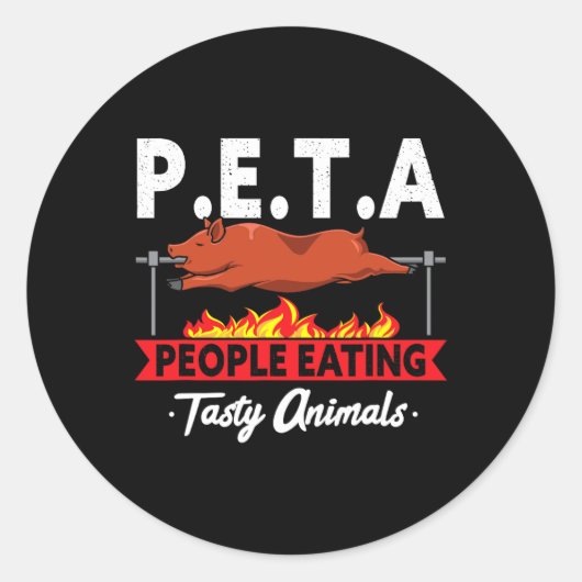 P.e.t.a.人々の食べおいしい動物Bbq Grill Smo ラウンドシール (正面)