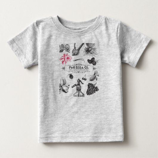 P&Hソーダ株式会社乳児ワンピース ベビーTシャツ (正面)