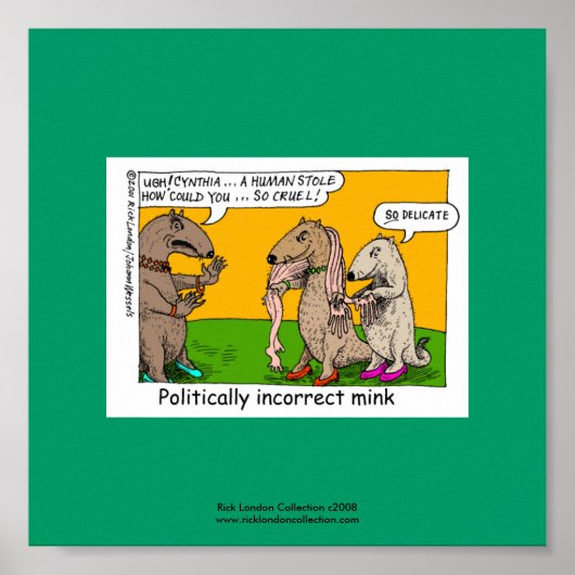 P.I.ミンク(人間のストール)漫画フレームプリント ポスター (正面)