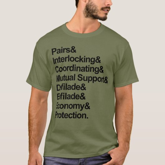 P.I.C.M.D.E.P.アクロニム軍隊マシンガン Tシャツ (正面)
