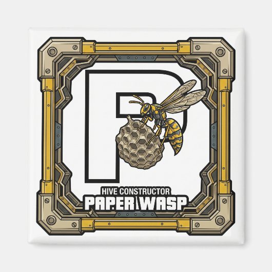 P is for Paper Wasp – GTA Style ABC Learning マグネット (正面)