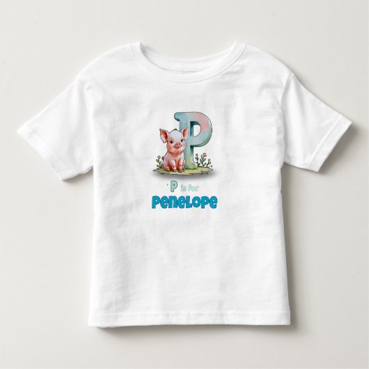 P is for Penelope - Personalized Toddler T-Shirt トドラーTシャツ (正面)