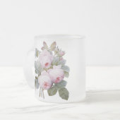P.J. Redouteブルボンのばら色の花束 フロストグラスマグカップ (正面左)