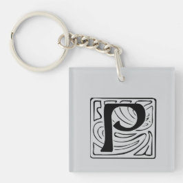 P Monogramm schwarz キーホルダー