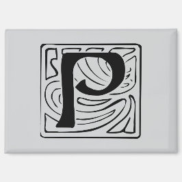 P Monogramm schwarz マグネット