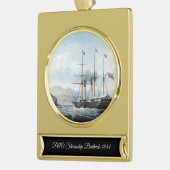 P&O蒸気船Bentinck 1844 ゴールドプレートバナーオーナメント (左)