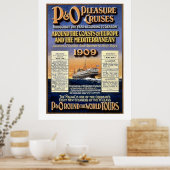 P&O Pleasure Cruises - Vintage Travel Poster ポスター (キッチン)