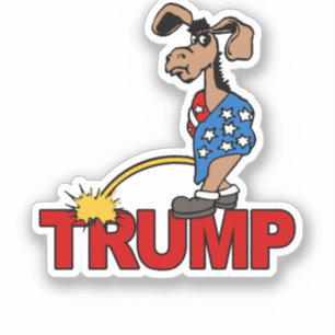 P ON TRUMP – 民主党 – -アンチ – トランプデザイン- – ポー シール