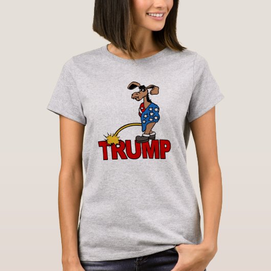 P ON TRUMP – 民主党 – -アンチ – トランプデザイン- – ポー Tシャツ (正面)