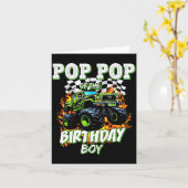 P P Of The Birthday Boy Monster Truck Birthday Kid カード (黄色い花)