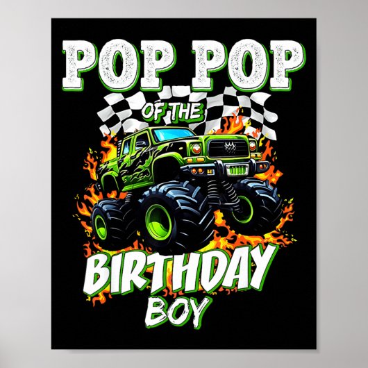 P P Of The Birthday Boy Monster Truck Birthday Kid ポスター (正面)
