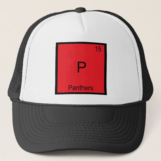 P - Panthers おもしろい Element Chemistry Symbol Tee キャップ (正面)