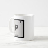 P - Peoria都市化学周期表の記号 コーヒーマグカップ (正面左)