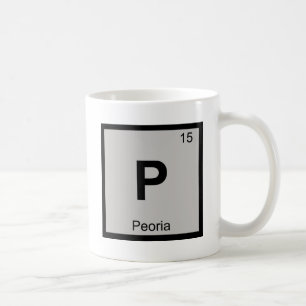 P - Peoria都市化学周期表の記号 コーヒーマグカップ