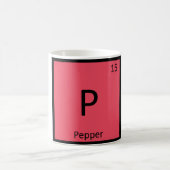 P - Pepper Vegetable Chemistry周期表 コーヒーマグカップ (中央)