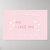 P.S. I Love You Valentine's Day Wall Art Sign ポスター (正面)