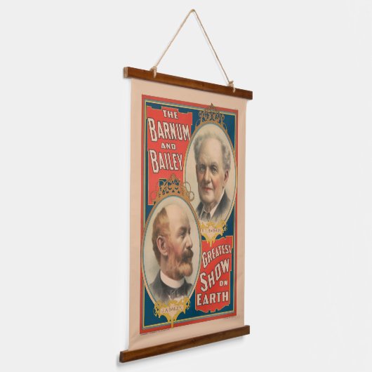 P.T.バーナムとJ.A.ベイリーのポートレート 吊り下げ型タペストリー (傾斜あり)