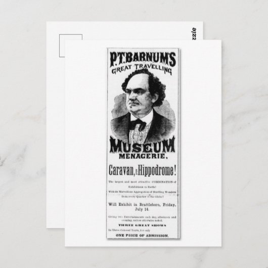 P.T.バーナムの旅行ミュージアム素晴らしメンガリー ポストカード (正面/裏面)