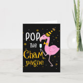 P The Champagne It's New Year! Funny Flamingo Drin カード (正面)
