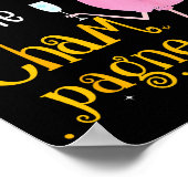 P The Champagne It's New Year! Funny Flamingo Drin ポスター (角)