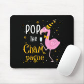 P The Champagne It's New Year! Funny Flamingo Drin マウスパッド (マウス)