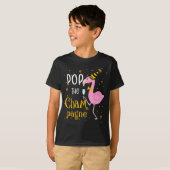 P The Champagne It's New Year! Funny Flamingo Drin Tシャツ (正面フル)